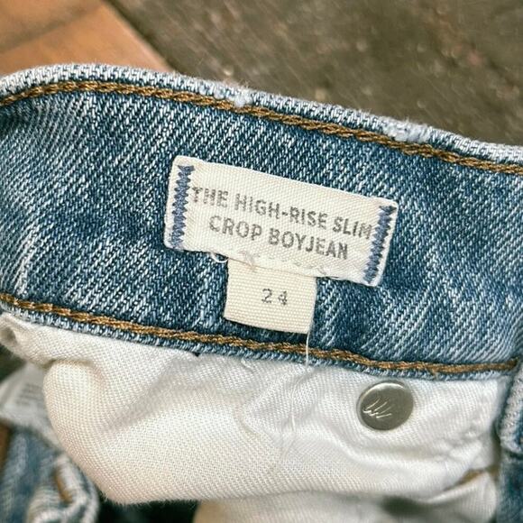 MADEWELL The High Rise Slim Crop Boy Jean Size 24 - Picture 5 of 9